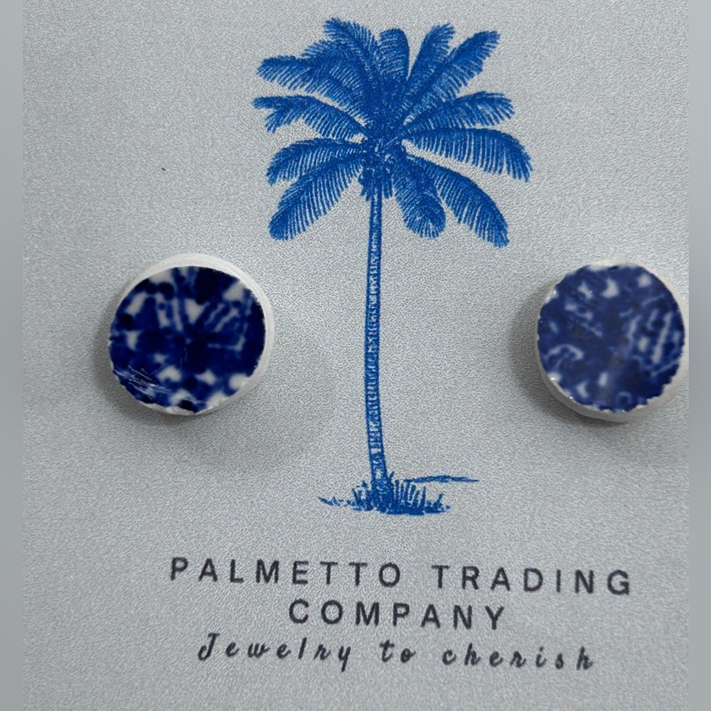 Chinoiserie Blue White China Earrings Handmade New Weddings Graduation Birthday - Picture 1 of 5